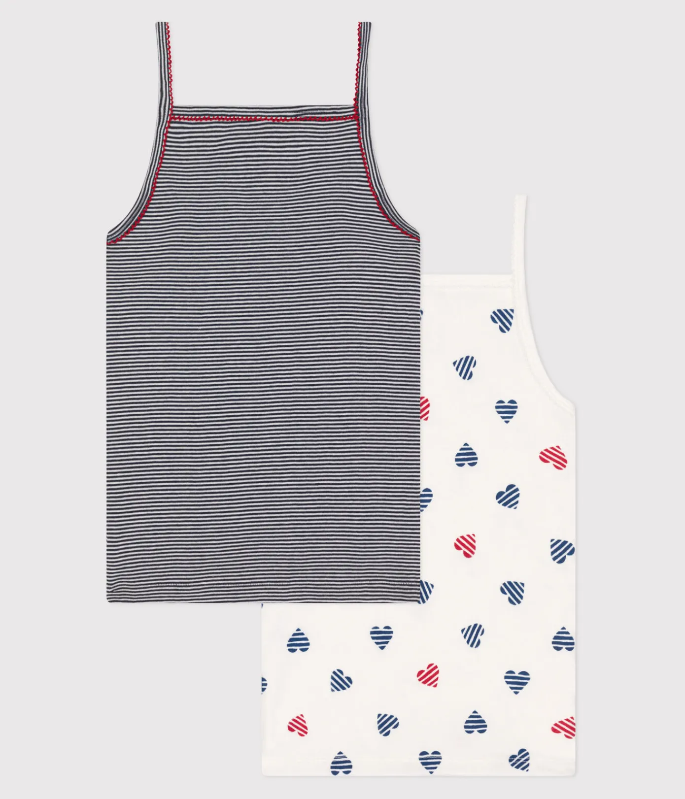 Petit Bateau Unterhemden, Tanktops|T-Shirts, Tops, Oberteile*2er-Set Kinder-Unterhemden aus Baumwolle mit Herzmotiv variante 1