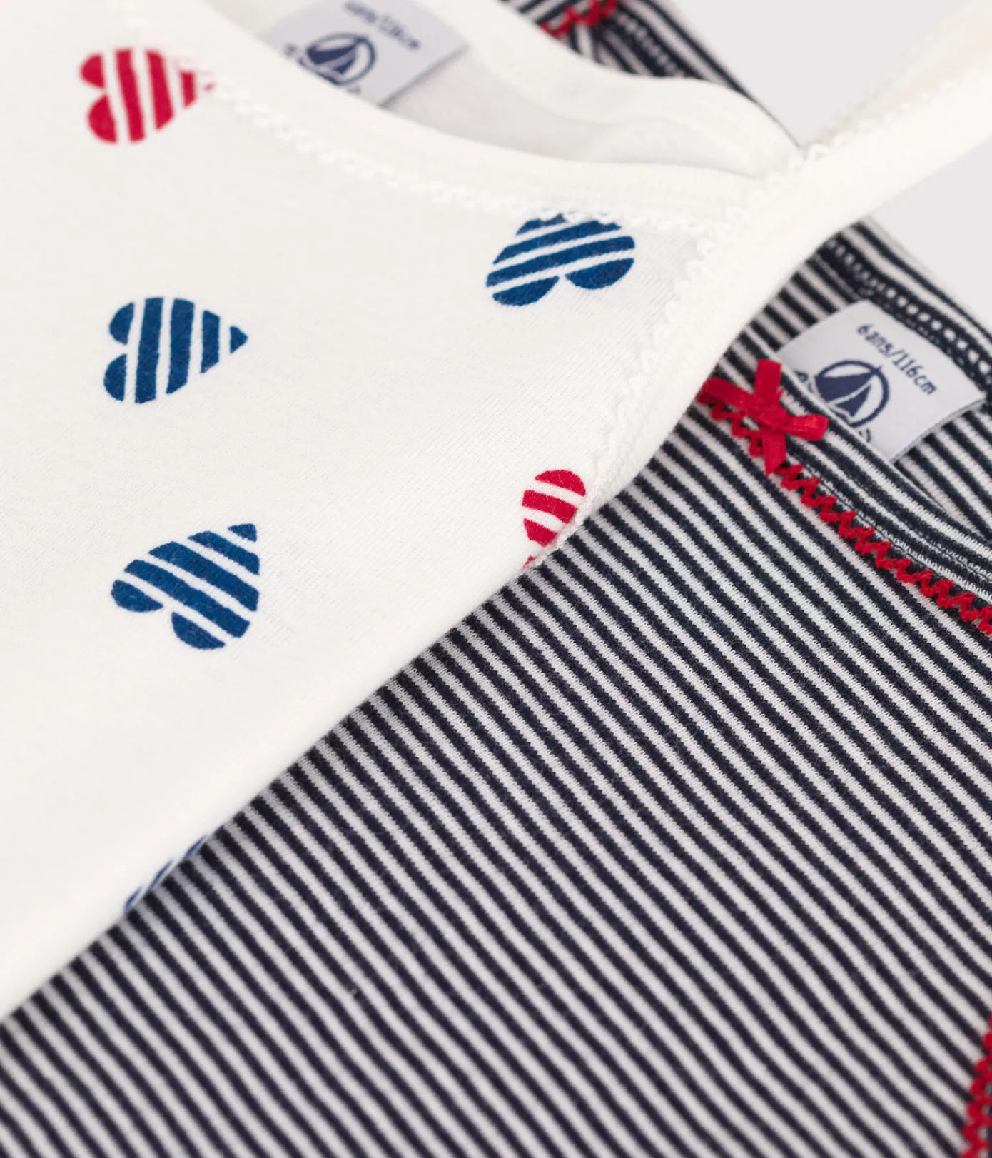 Petit Bateau Unterhemden, Tanktops|T-Shirts, Tops, Oberteile*2er-Set Kinder-Unterhemden aus Baumwolle mit Herzmotiv variante 1