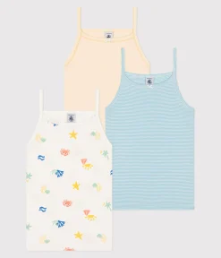 Petit Bateau Unterhemden, Tanktops|T-Shirts, Tops, Oberteile*3er-Set Kinder-Unterhemden aus bedruckter Baumwolle variante 1