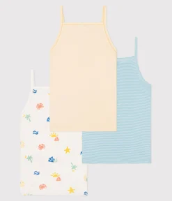 Petit Bateau Unterhemden, Tanktops|T-Shirts, Tops, Oberteile*3er-Set Kinder-Unterhemden aus bedruckter Baumwolle variante 1