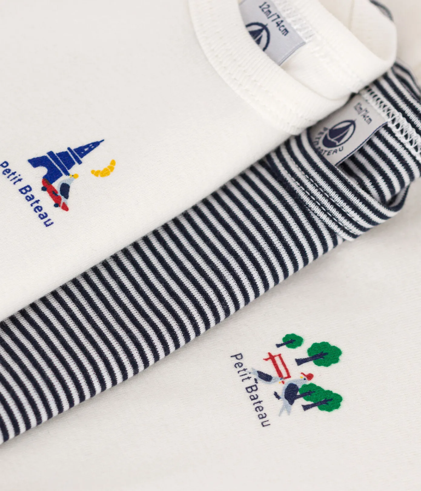 Petit Bateau Bodys*3er-Set kurzärmelige Baby-Bodys aus Baumwolle variante 1