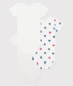 Petit Bateau Bodys*3er-Set kurzärmelige Baby-Bodys aus Baumwolle mit gestreiftem Herz-Motiv variante 1