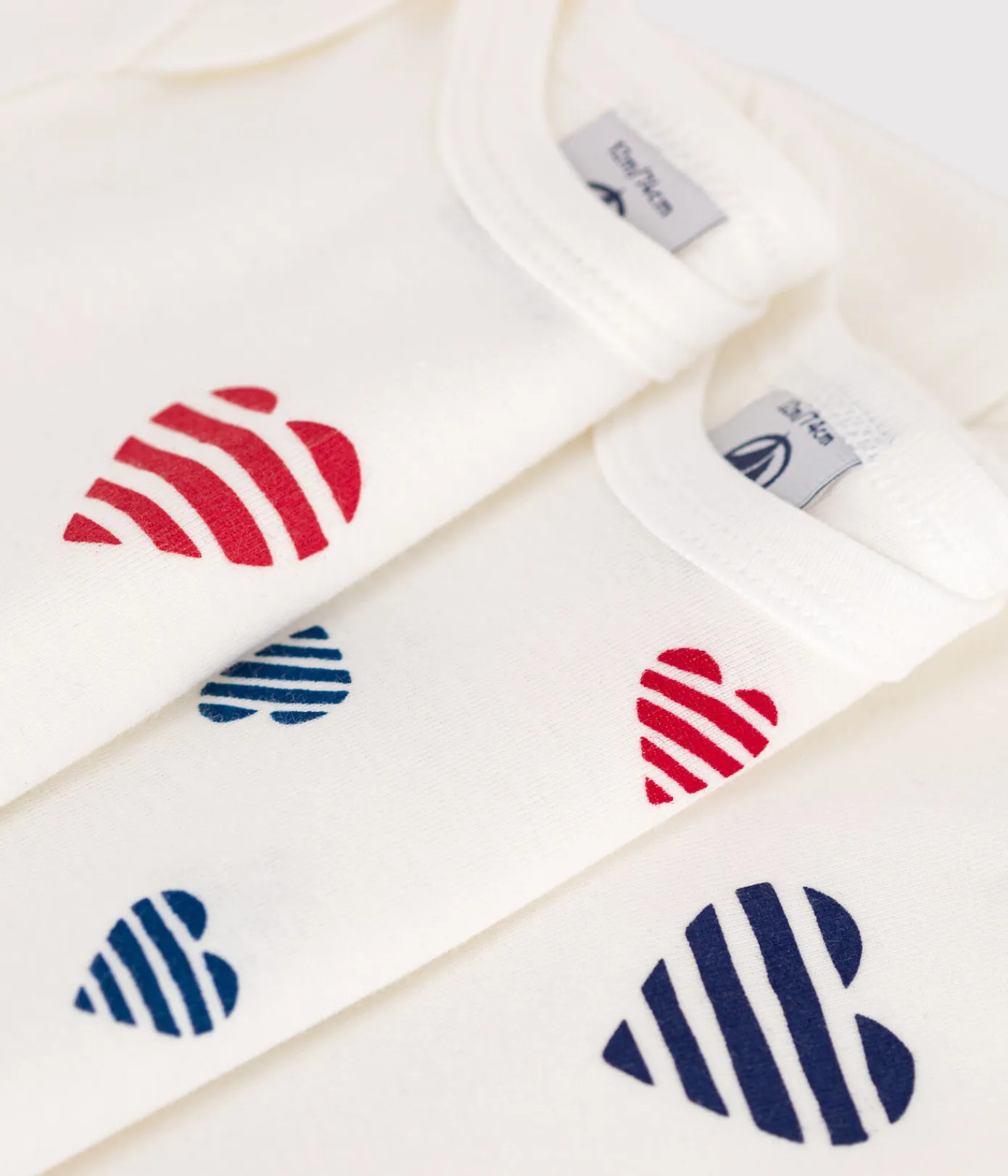 Petit Bateau Bodys*3er-Set kurzärmelige Baby-Bodys aus Baumwolle mit gestreiftem Herz-Motiv variante 1