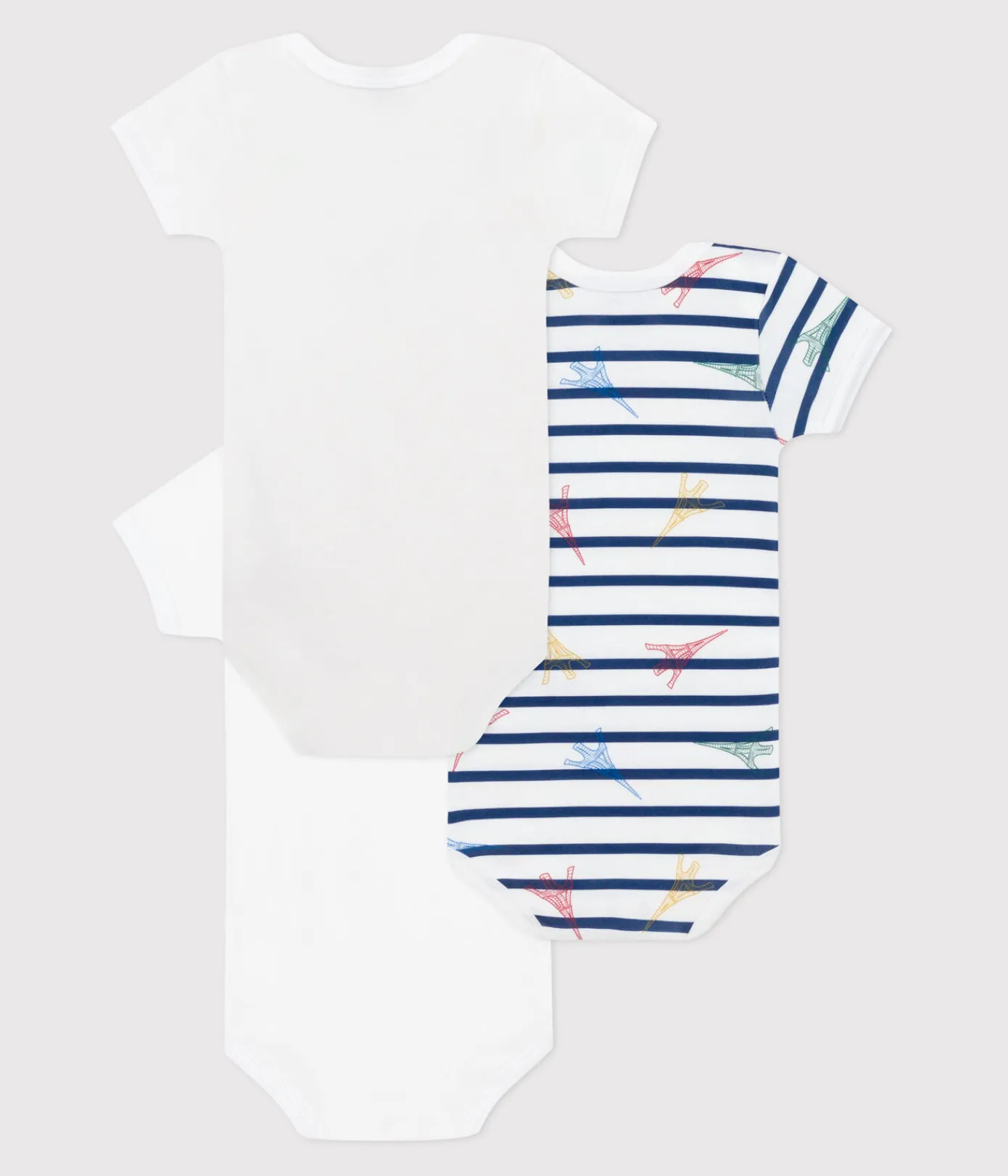 Petit Bateau Bodys*3er-Set kurzärmelige Baby-Bodys aus Baumwolle mit Paris-Motiv variante 1