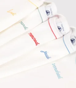 Petit Bateau Bodys*5er-Set kurzärmelige Baby-Bodys aus Baumwolle mit Wochentagen variante 1