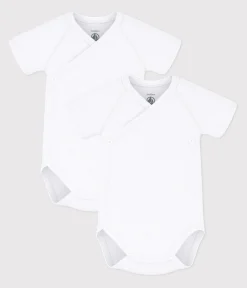 Petit Bateau Bodys|Newborn*2er-Set kurzärmelige Baby-Wickelbodys aus einfarbiger Baumwolle variante 1