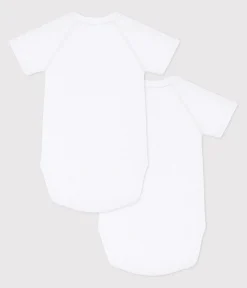 Petit Bateau Bodys|Newborn*2er-Set kurzärmelige Baby-Wickelbodys aus einfarbiger Baumwolle variante 1