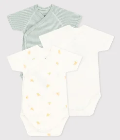 Petit Bateau Bodys|Newborn*3er-Set Kurzärmelige Baby-Wickelbodys aus Baumwolle variante 1
