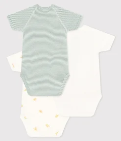 Petit Bateau Bodys|Newborn*3er-Set Kurzärmelige Baby-Wickelbodys aus Baumwolle variante 1