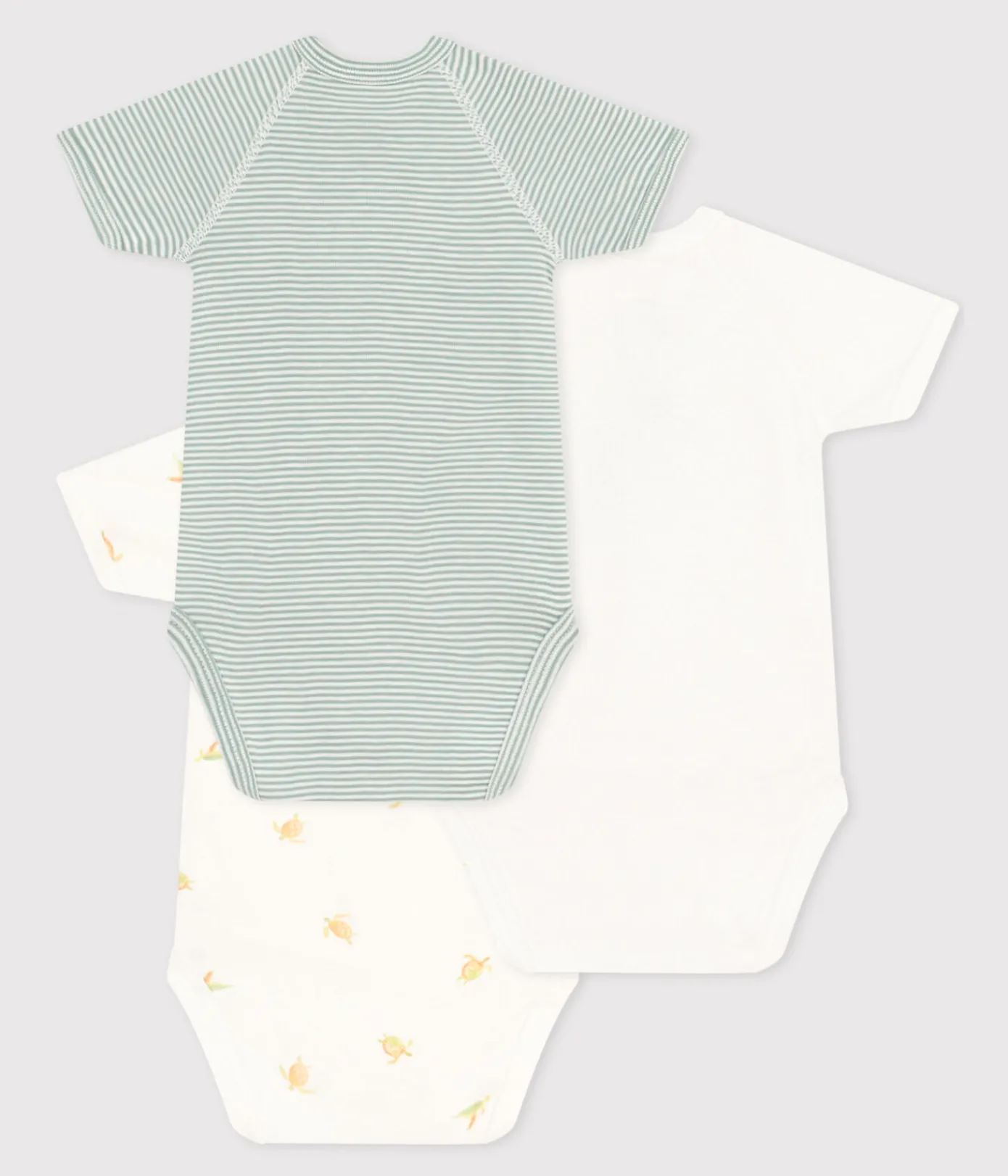 Petit Bateau Bodys|Newborn*3er-Set Kurzärmelige Baby-Wickelbodys aus Baumwolle variante 1
