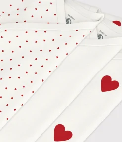 Petit Bateau Newborn|Bodys*3er-Set kurzärmelige Baby-Wickelbodys aus Baumwolle mit Herzmotiv variante 1