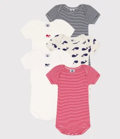 Petit Bateau Bodys*5er-Set kurzärmelige Bodys aus Baumwolle mit Wal-Motiven variante 1