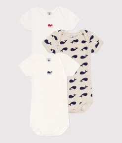 Petit Bateau Bodys*3er-Set kurzärmelige Bodys aus Baumwolle mit Wal-Motiven variante 1
