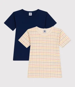 Petit Bateau Unterhemden, Tanktops|T-Shirts, Poloshirts, Hemden*2er-Set kurzärmelige Kinder-T-Shirts aus Baumwolle variante 1