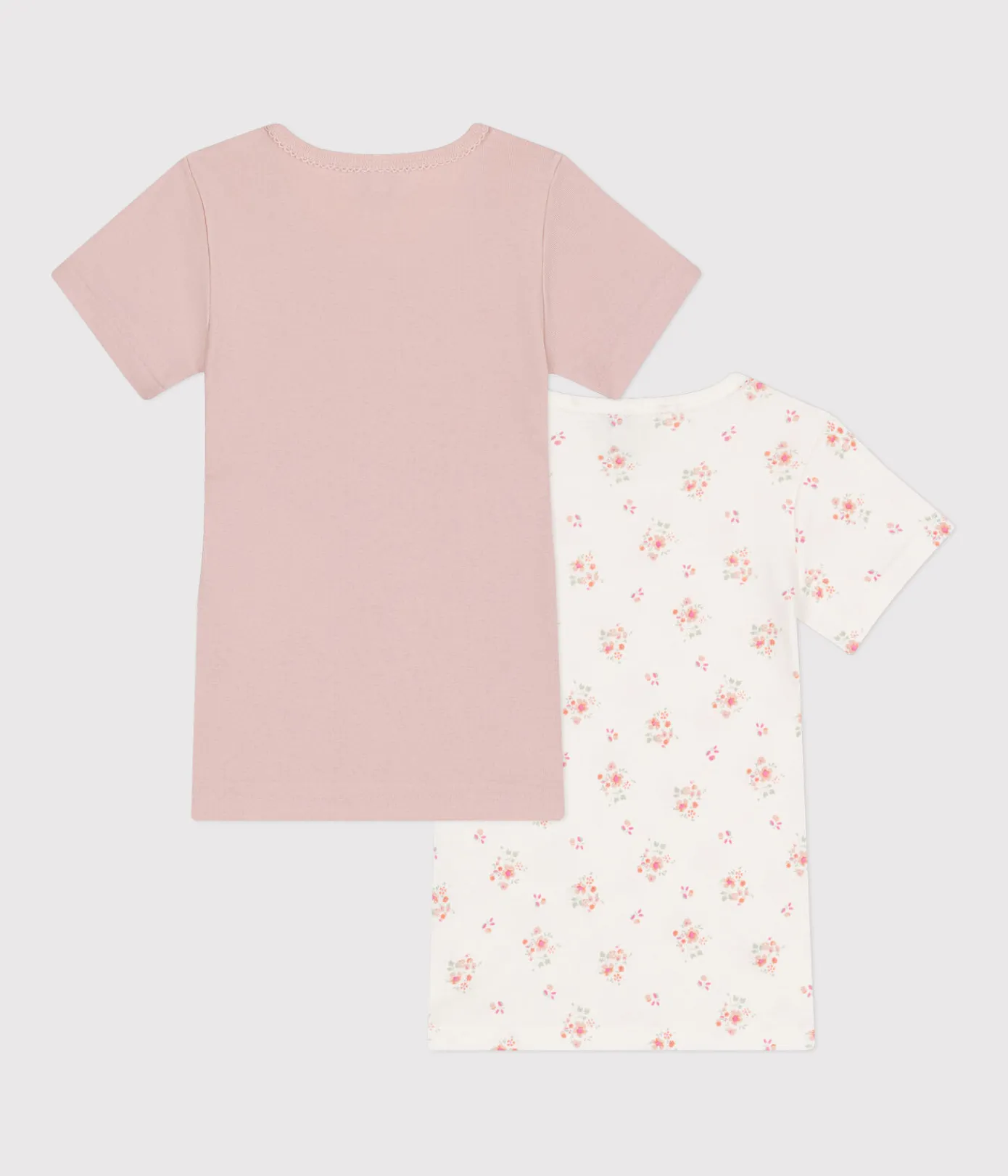 Petit Bateau Unterhemden, Tanktops|T-Shirts, Tops, Oberteile*2er-Set kurzärmelige Kinder-T-Shirts aus Baumwolle mit Blumenmotiv variante 1