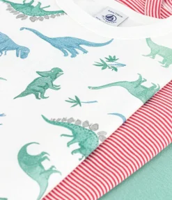 Petit Bateau Unterhemden, Tanktops|T-Shirts, Poloshirts, Hemden*3er-Set kurzärmelige Kinder-T-Shirts aus Baumwolle mit Dinos variante 1