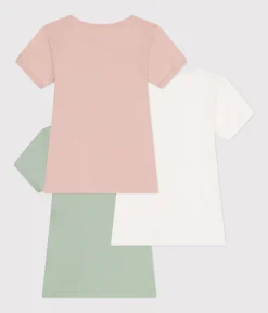 Petit Bateau Unterhemden, Tanktops|T-Shirts, Tops, Oberteile*3er-Set kurzärmelige Kinder-T-Shirts aus einfarbiger Baumwolle variante 1