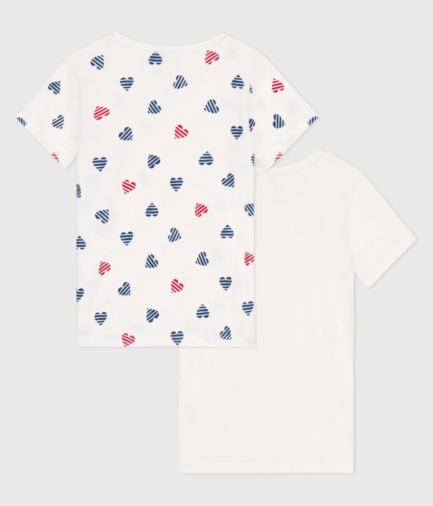 Petit Bateau Unterhemden, Tanktops|T-Shirts, Tops, Oberteile*2er-Set kurzärmelige Kinder-T-Shirts aus Baumwolle mit Herzmotiv variante 1