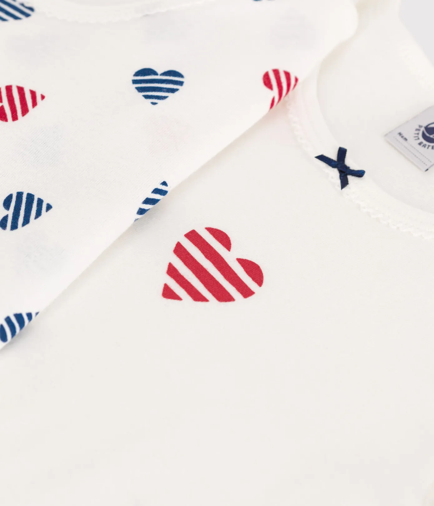 Petit Bateau Unterhemden, Tanktops|T-Shirts, Tops, Oberteile*2er-Set kurzärmelige Kinder-T-Shirts aus Baumwolle mit Herzmotiv variante 1