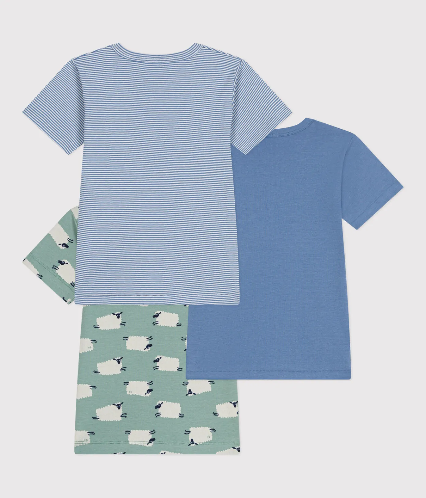 Petit Bateau Unterhemden, Tanktops|T-Shirts, Poloshirts, Hemden*3er-Set kurzärmelige Kinder-T-Shirts aus Baumwolle mit Schafmotiv variante 1