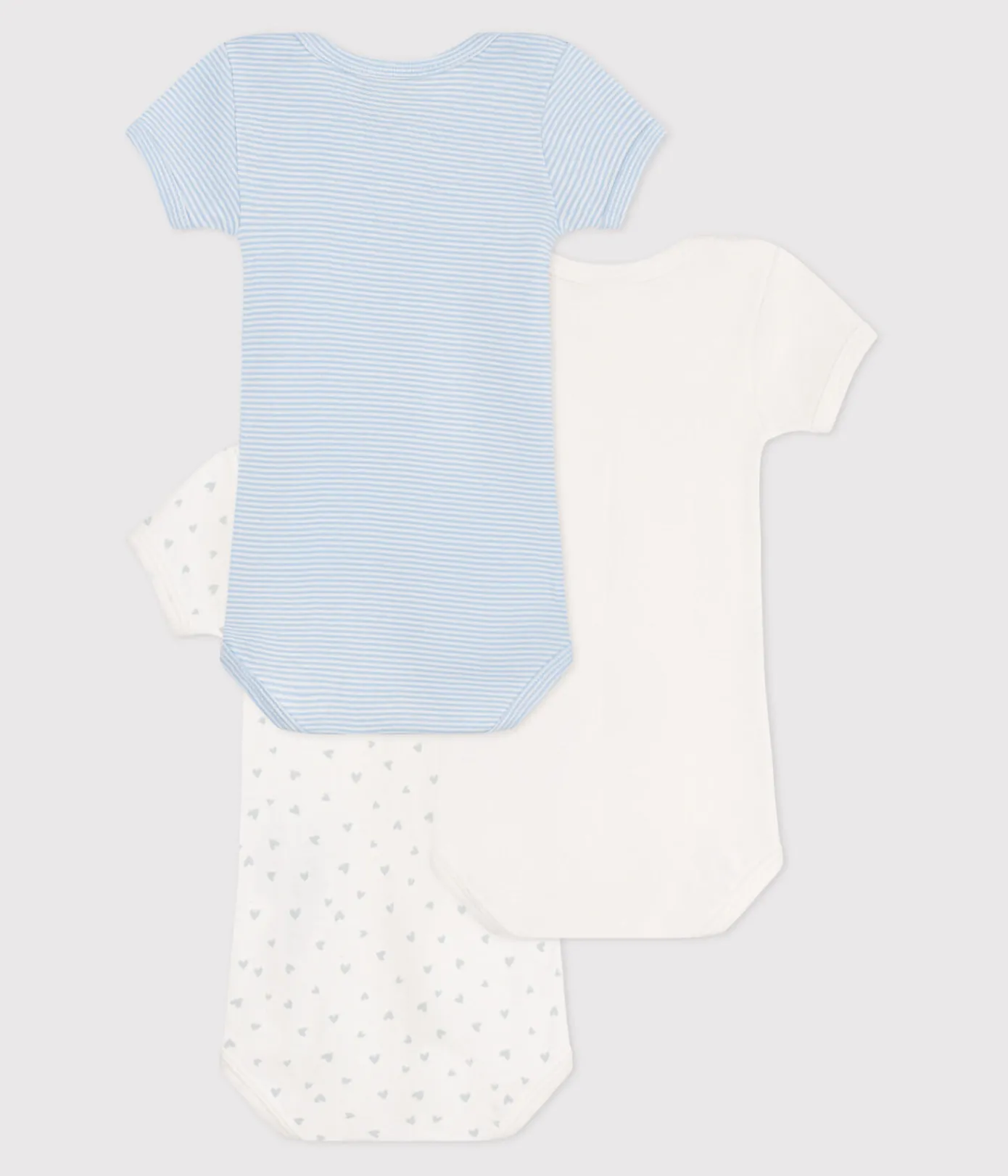Petit Bateau Bodys*3er-Set kurzärmelige Strampler aus bedruckter Baumwolle variante 1