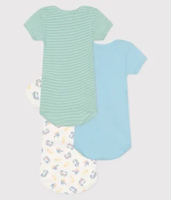 Petit Bateau Bodys*3er-Set kurzärmelige Strampler aus Baumwolle mit Minibus-Motiv variante 1