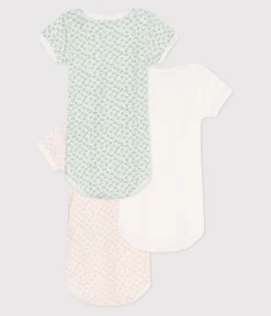 Petit Bateau Bodys*3er-Set kurzärmelige Strampler aus Baumwolle mit Blumenmuster variante 1