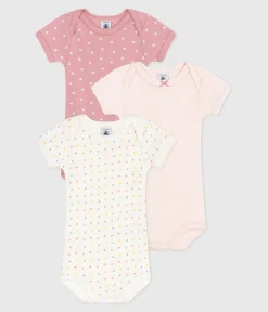 Petit Bateau Bodys*3er-Set kurzärmelige Strampler aus Baumwolle mit kleinen Herzen variante 1