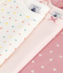 Petit Bateau Bodys*3er-Set kurzärmelige Strampler aus Baumwolle mit kleinen Herzen variante 1