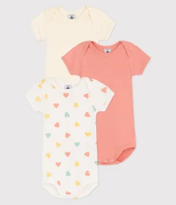 Petit Bateau Bodys*3er-Set kurzärmelige Strampler aus Baumwolle mit Herzmotiv variante 1