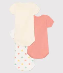 Petit Bateau Bodys*3er-Set kurzärmelige Strampler aus Baumwolle mit Herzmotiv variante 1