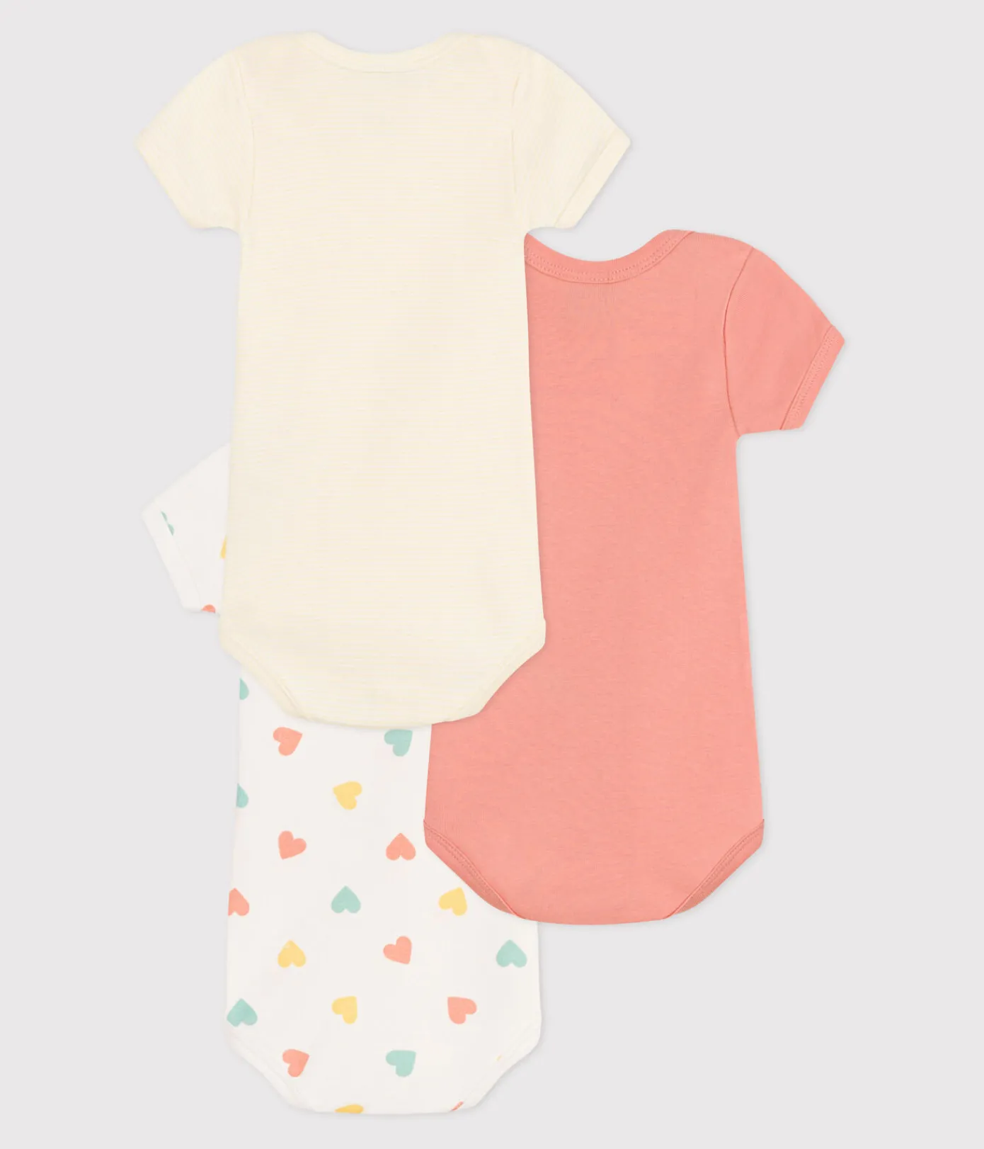 Petit Bateau Bodys*3er-Set kurzärmelige Strampler aus Baumwolle mit Herzmotiv variante 1