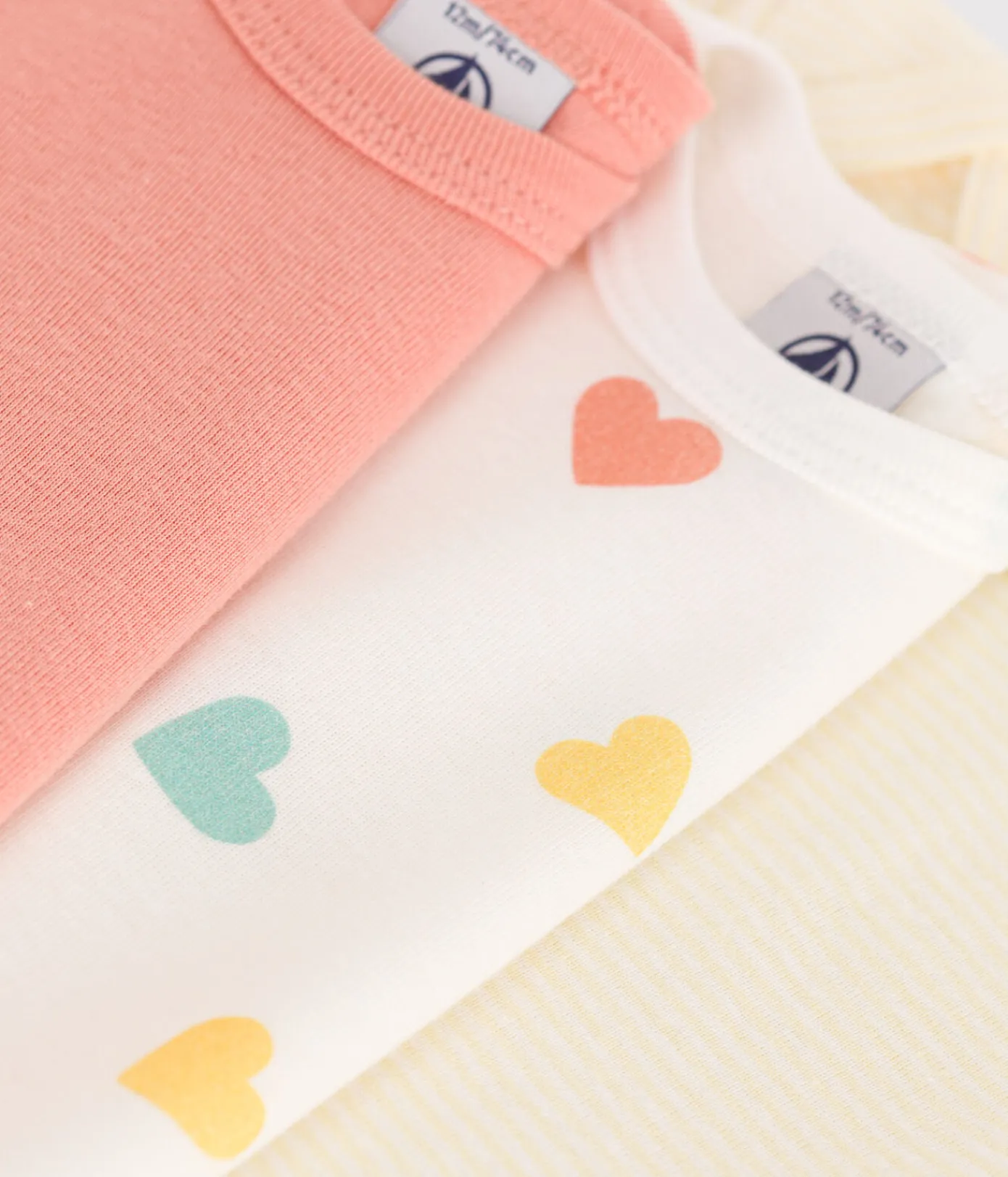 Petit Bateau Bodys*3er-Set kurzärmelige Strampler aus Baumwolle mit Herzmotiv variante 1
