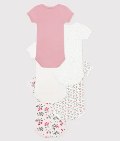 Petit Bateau Bodys*5er-Set kurzärmelige Strampler aus Baumwolle mit Blumenmuster variante 1