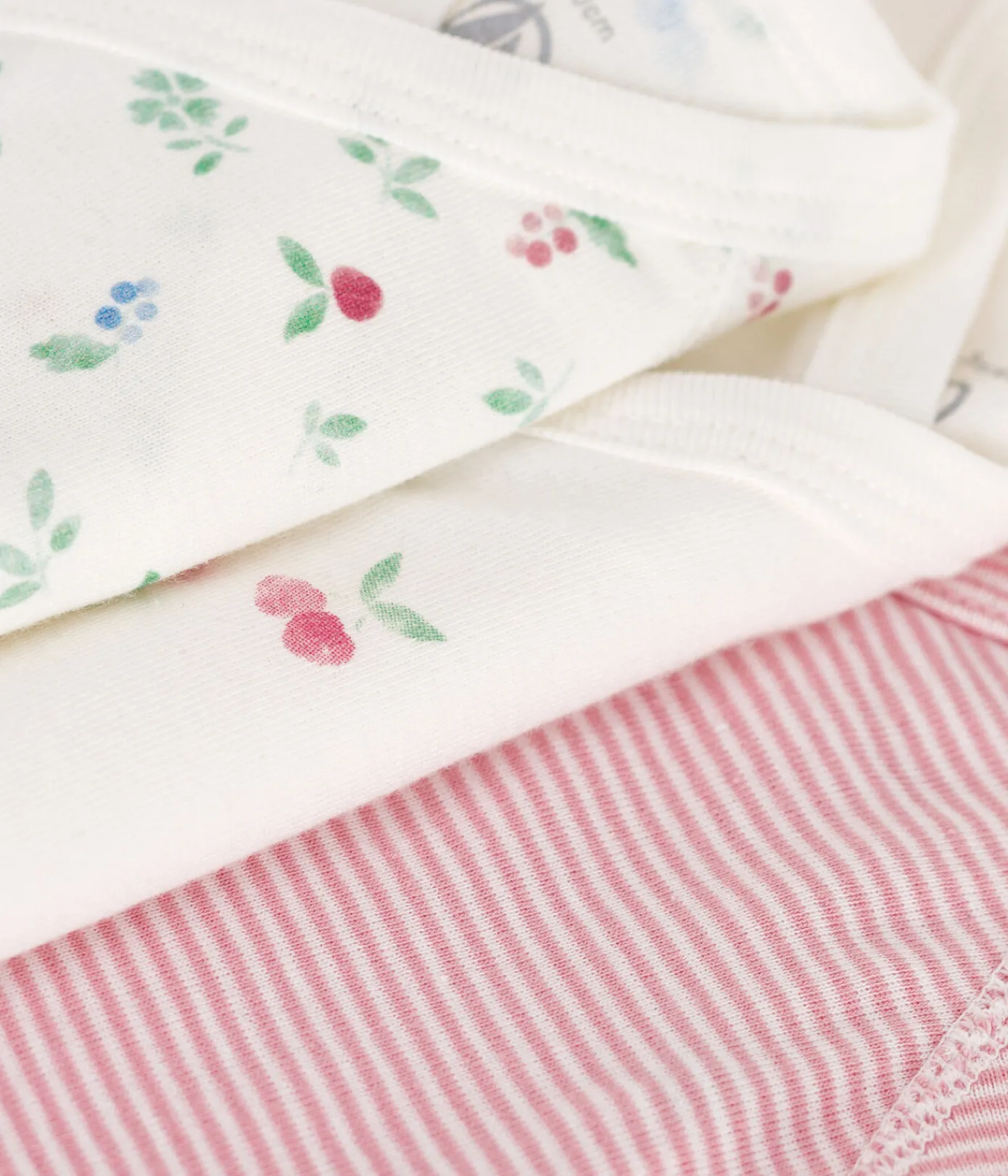 Petit Bateau Bodys|Newborn*3er-Set kurzärmelige Wickelbodys aus bedruckter Baumwolle variante 2