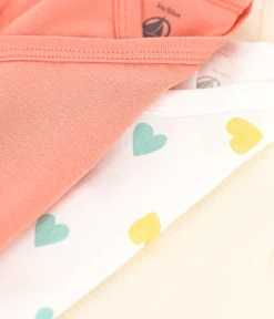 Petit Bateau Bodys|Newborn*3er-Set kurzärmelige Wickelbodys aus Baumwolle mit Herzmuster variante 1