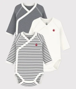 Petit Bateau Bodys|Newborn*3er-Set langärmelige Baby-Bodys für Neugeborene variante 1