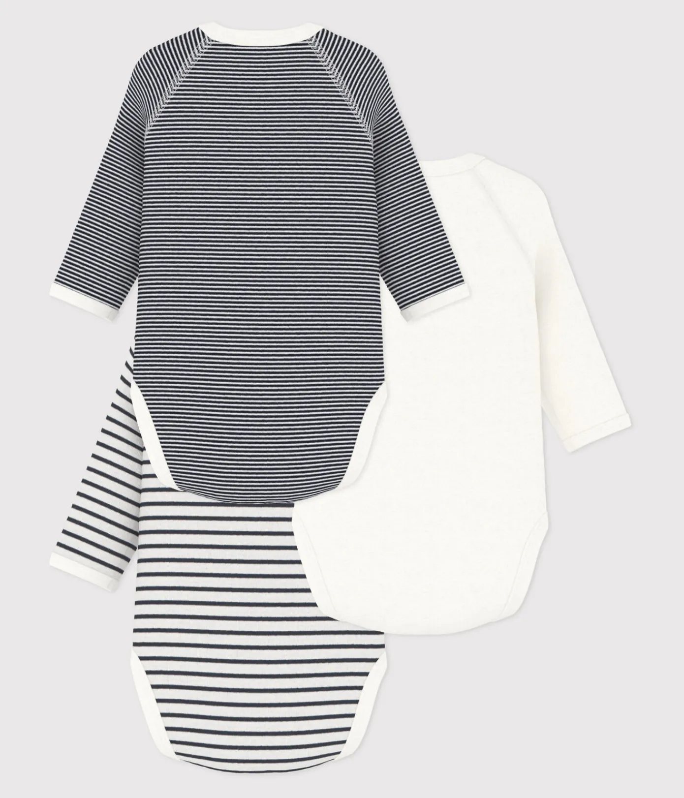 Petit Bateau Bodys|Newborn*3er-Set langärmelige Baby-Bodys für Neugeborene variante 1