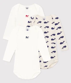 Petit Bateau Bodys*3er-Set langärmelige Baby-Bodys aus Baumwolle mit Walmotiv variante 1