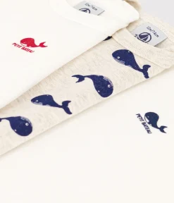 Petit Bateau Bodys*3er-Set langärmelige Baby-Bodys aus Baumwolle mit Walmotiv variante 1