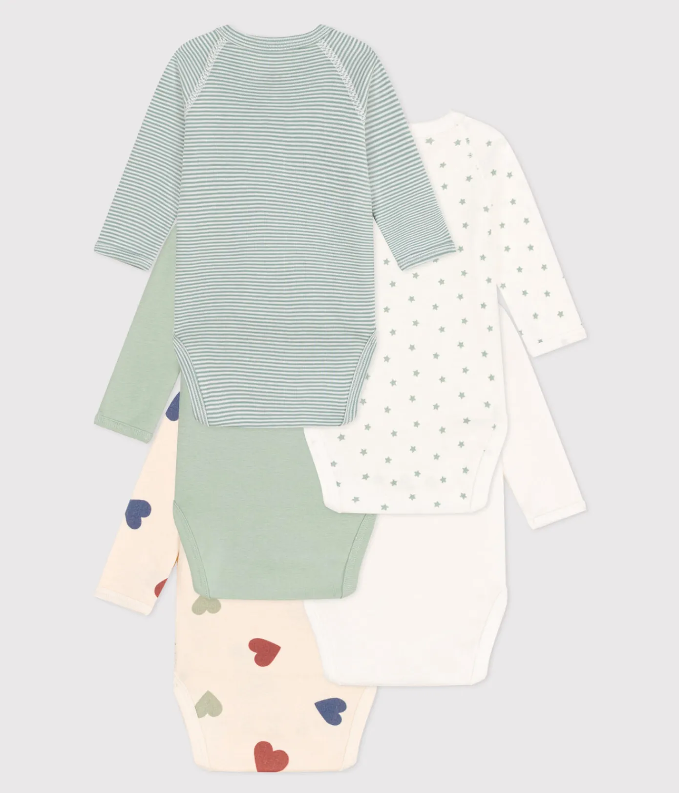Petit Bateau Bodys|Newborn*5er-Set langärmelige Baby-Bodys aus Baumwolle variante 1