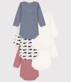 Petit Bateau Bodys*5er-Set langärmelige Baby-Bodys aus Baumwolle mit Walmotiv variante 1