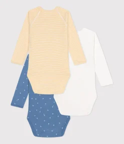 Petit Bateau Bodys|Newborn*3er-Set langärmelige Baby-Bodys in Wickeloptik aus Baumwolle variante 1