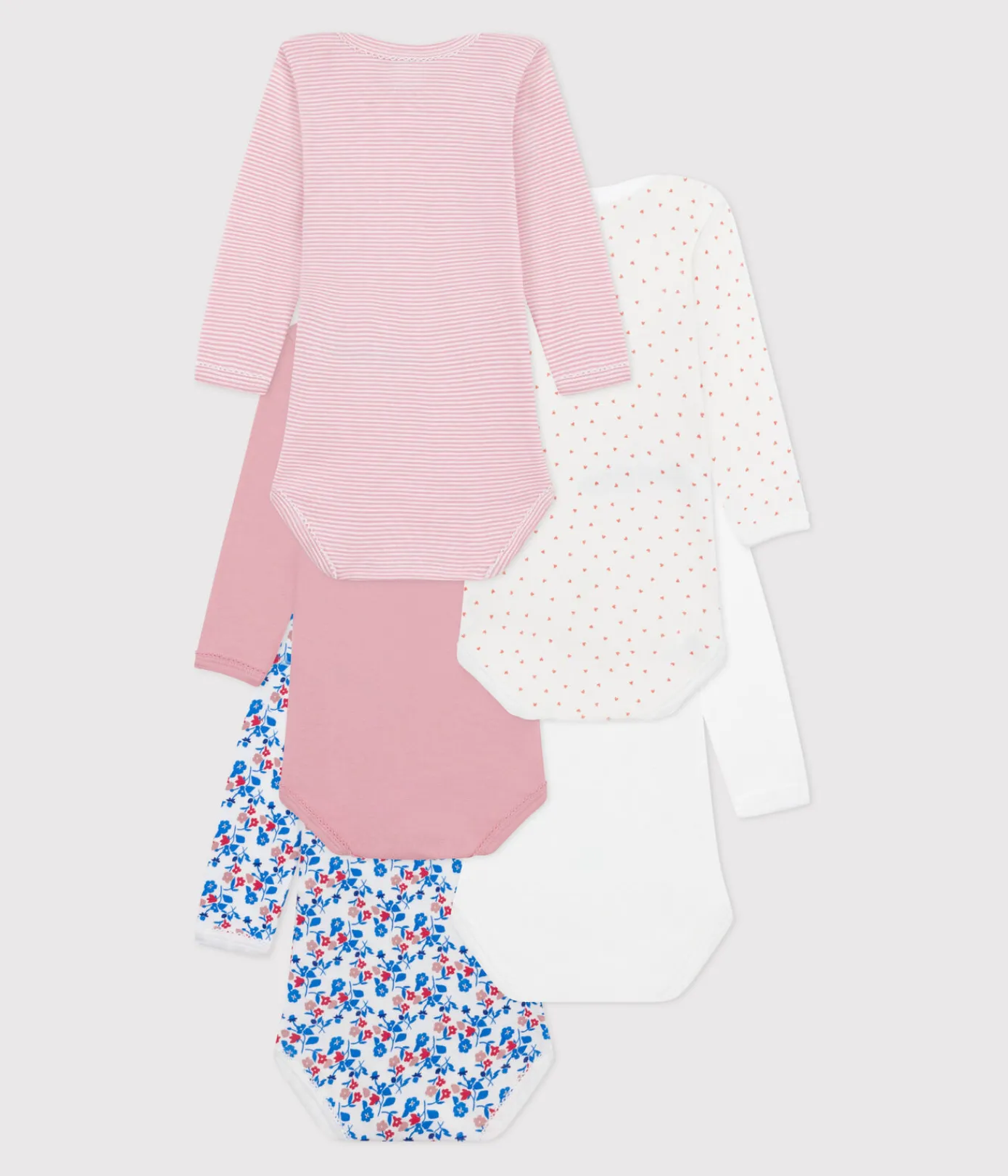 Petit Bateau Bodys*5er-Set langärmelige Baby-Bodys aus Baumwolle mit Blumenmotiv variante 1