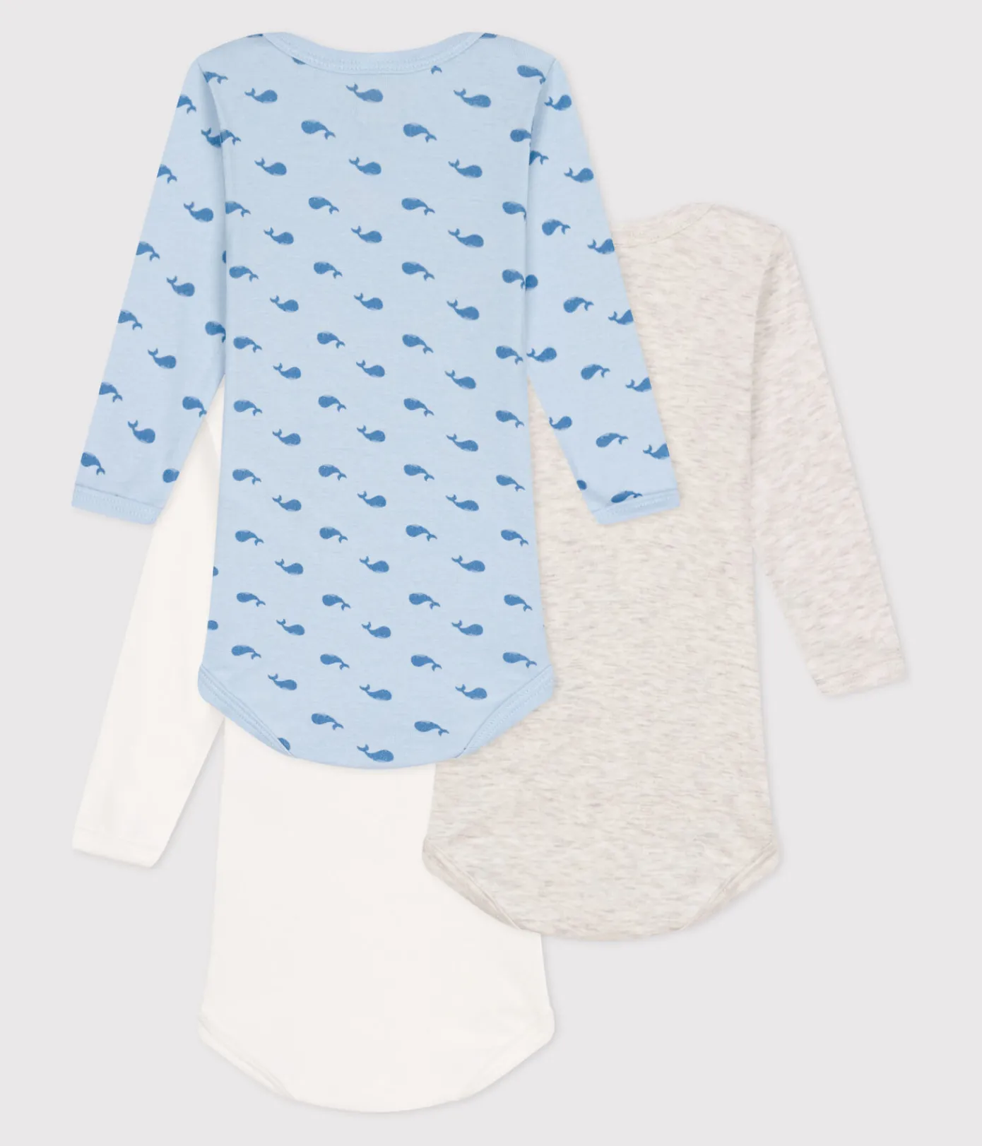 Petit Bateau Bodys*3er-Set langärmelige Baby-Bodys aus Baumwolle mit Walmotiv variante 1
