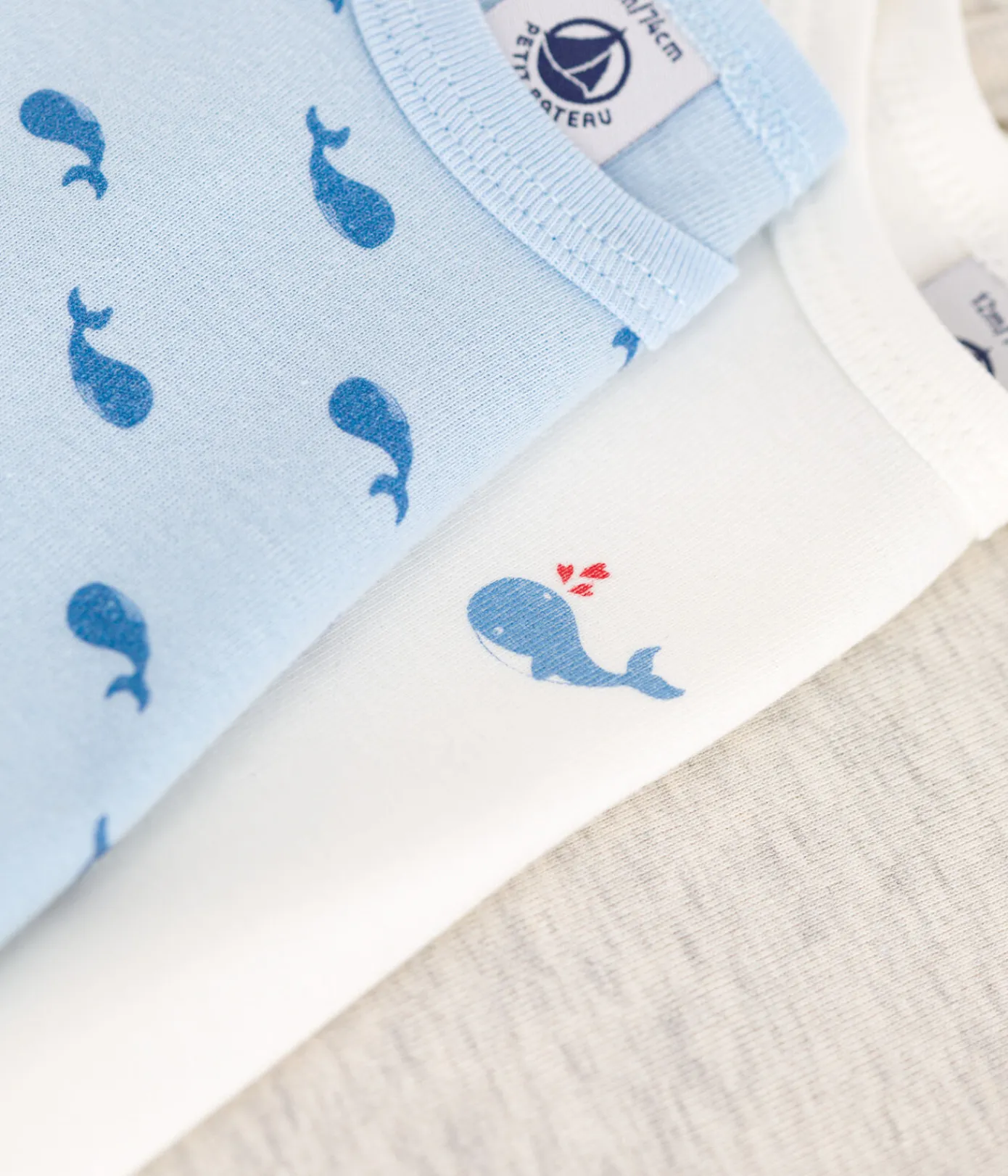 Petit Bateau Bodys*3er-Set langärmelige Baby-Bodys aus Baumwolle mit Walmotiv variante 1