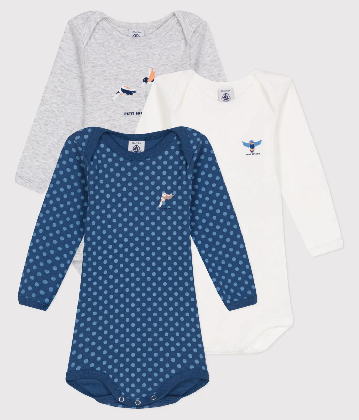 Petit Bateau Bodys*3er-Set langärmelige Bodys aus Baumwolle für Babys variante 4