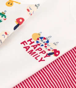 Petit Bateau Bodys*3er-Set langärmelige Bodys aus Baumwolle mit Weihnachts-Motiv für Babys. variante 1