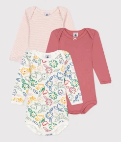 Petit Bateau Bodys*3er-Set langärmelige Bodys aus Baumwolle mit Blumenmotiv für Babys variante 1