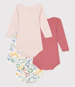 Petit Bateau Bodys*3er-Set langärmelige Bodys aus Baumwolle mit Blumenmotiv für Babys variante 1